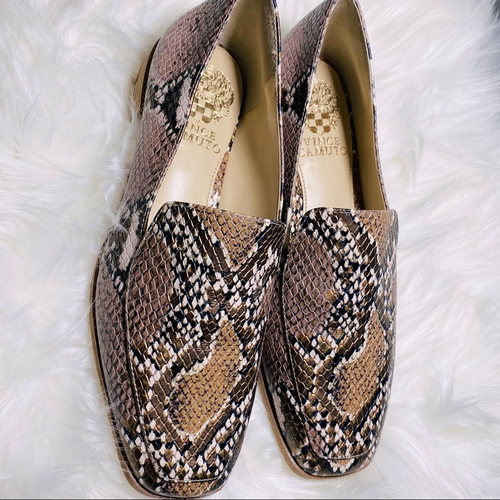 Vince Camuto Snake Print Loafers in Brown, Tan, Black, Cream - Picture 4 of 4